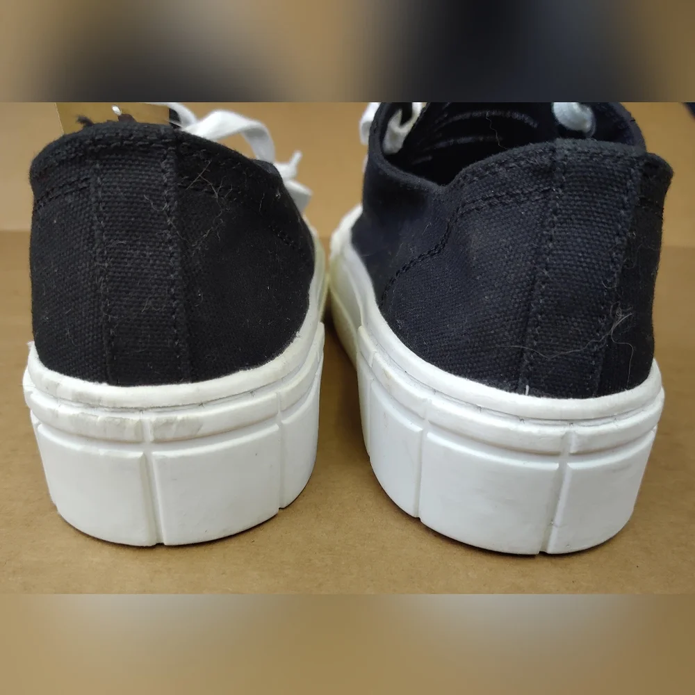 Mad Love Platform Sneakers Shoes Canvas Black Lace Up Fran Womens Size‎ 10